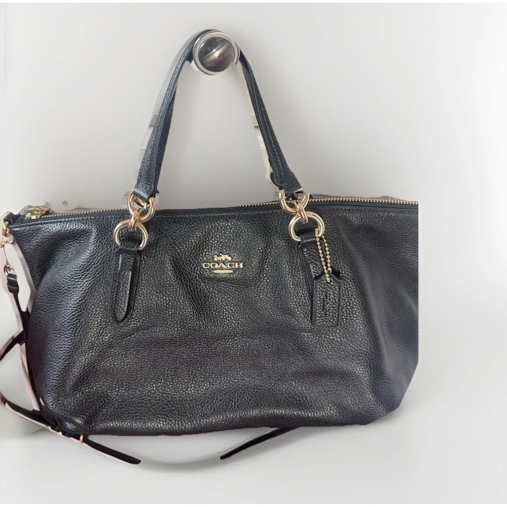 Coach Black Pebbled Leather Shoulder Bag